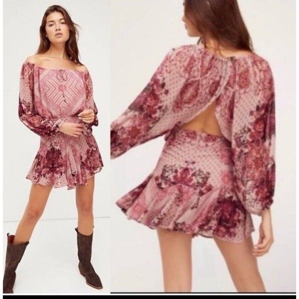 Free People Open Back Mini Dress